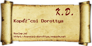 Kopácsi Dorottya névjegykártya